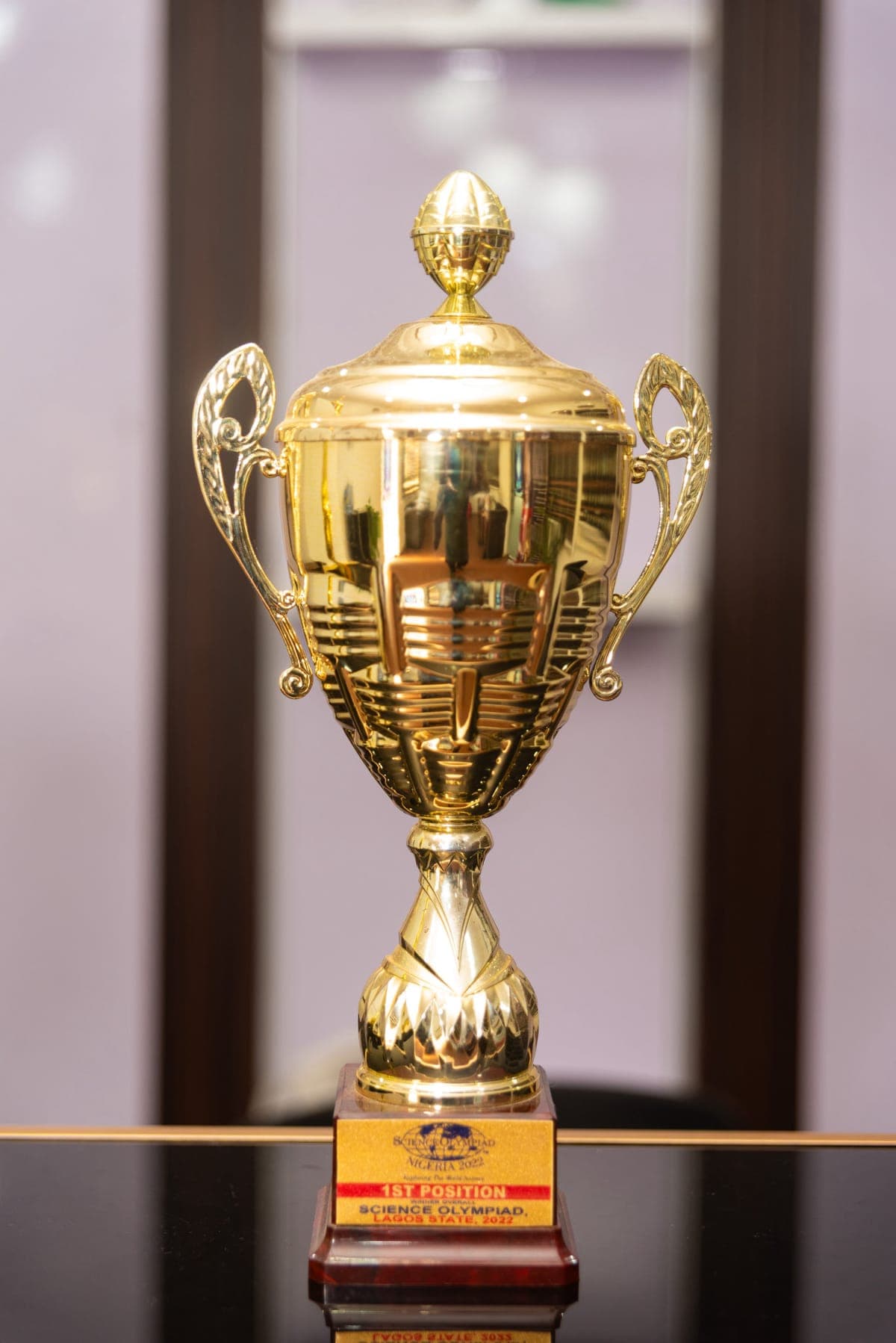 Science Olympiad Nigeria 2023 trophy for 1st Position, Lagos State