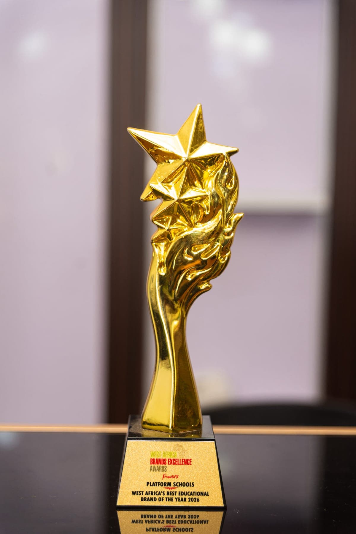 West Africa Brands Excellence Awards trophy for Platform Schools, 2026